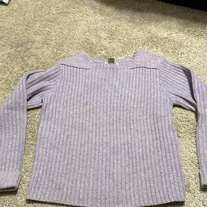 LL Bean Purple Sweater Medium 100% Merino Wool